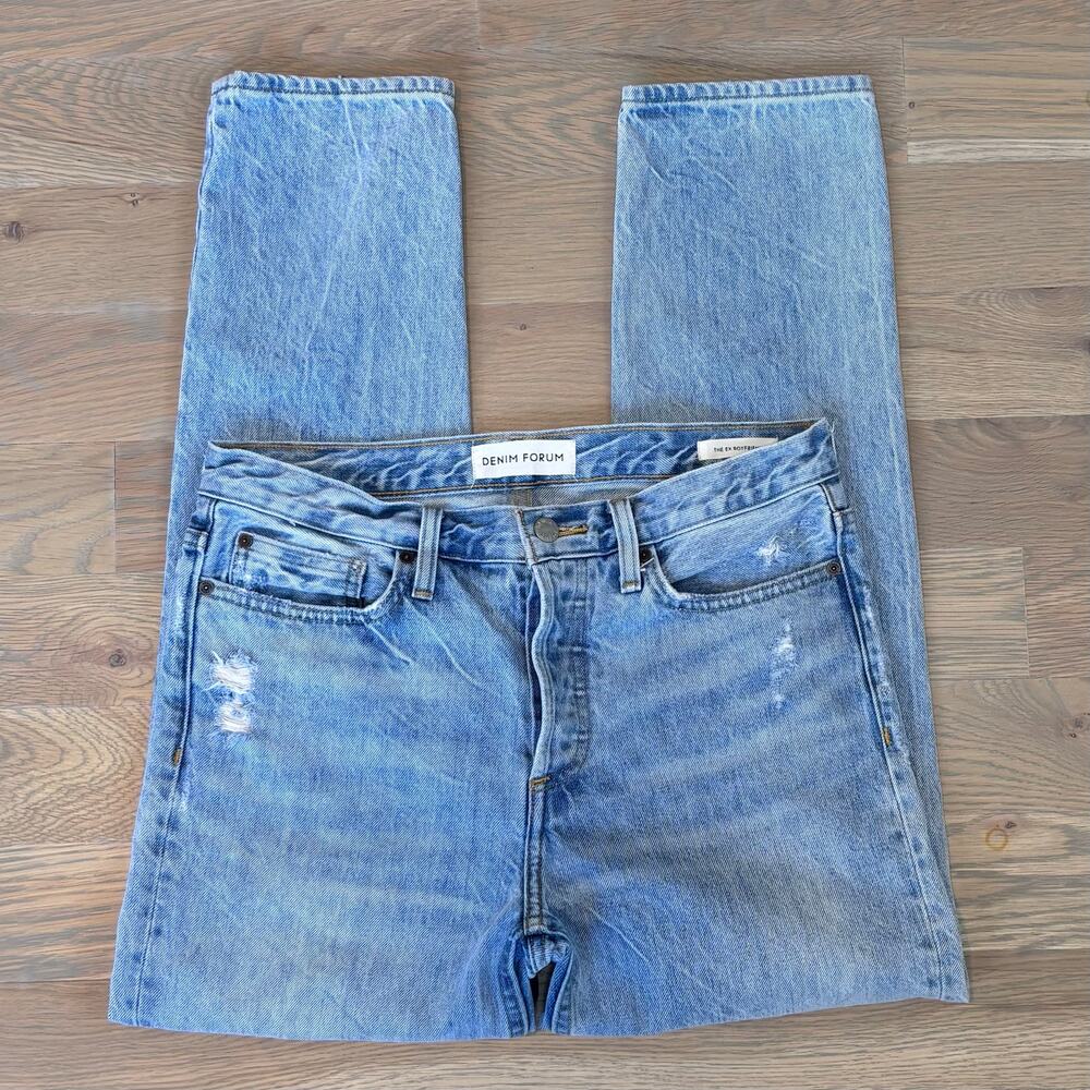 Aritzia Denim Forum Ex Boyfriend Jeans Organic Cotton Light Wash Women Size 27 - Picture 2 of 11